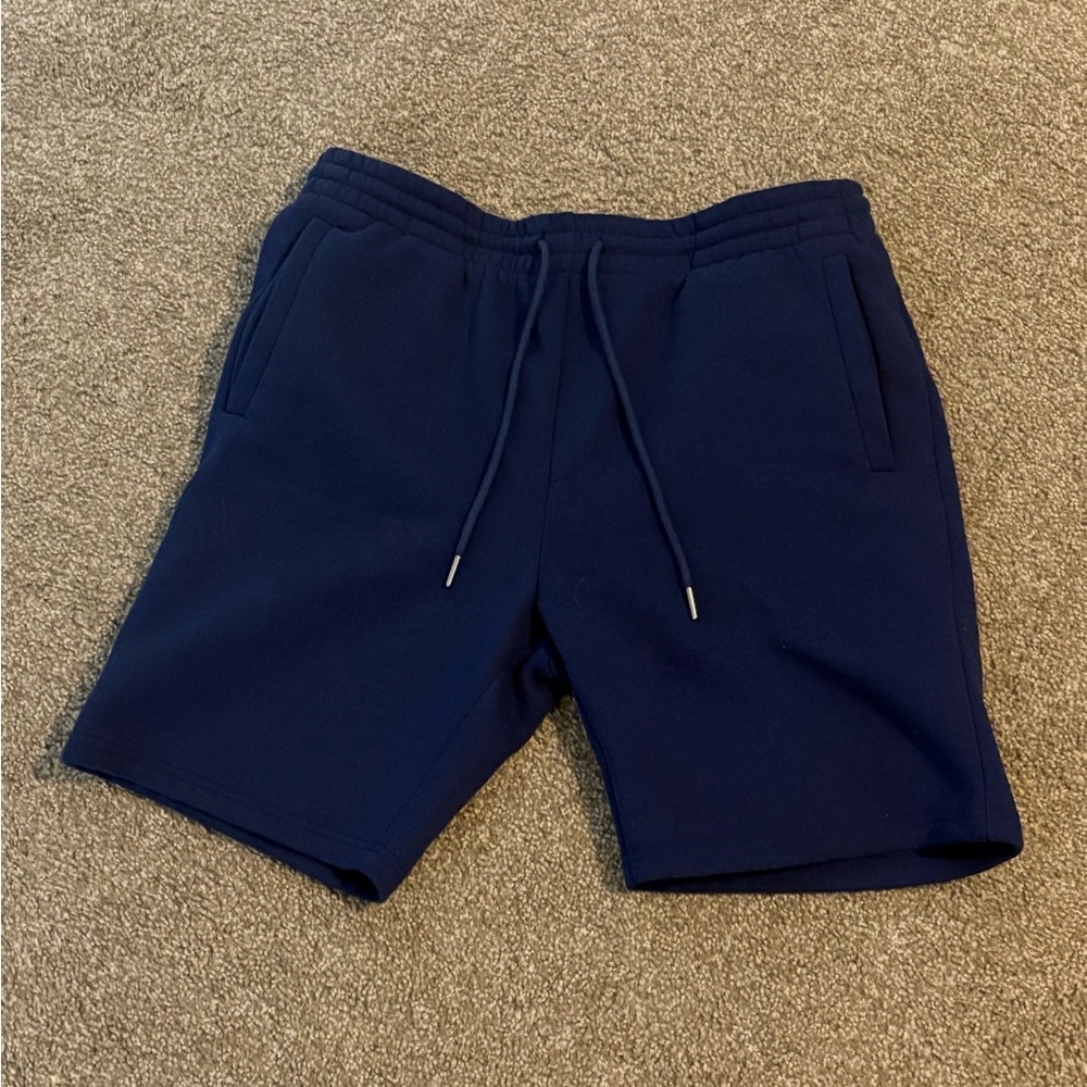 Men's Navy Drawstring Casual Shorts - L - Forever 21